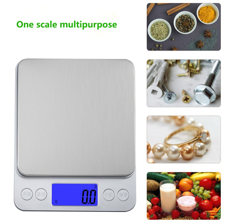 Stainless steel electronic scale precision portable household kitchen scale mini gold gram scale jewelry scale