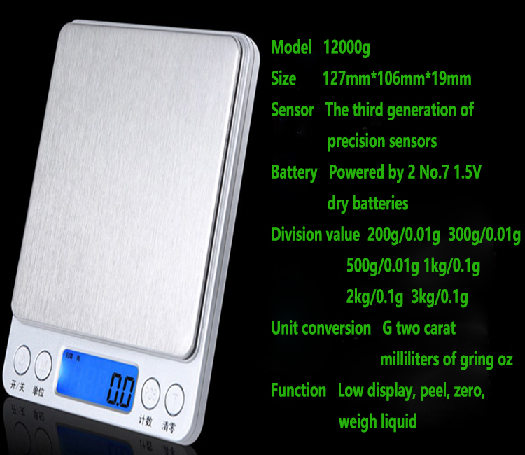 Stainless steel electronic scale precision portable household kitchen scale mini gold gram scale jewelry scale