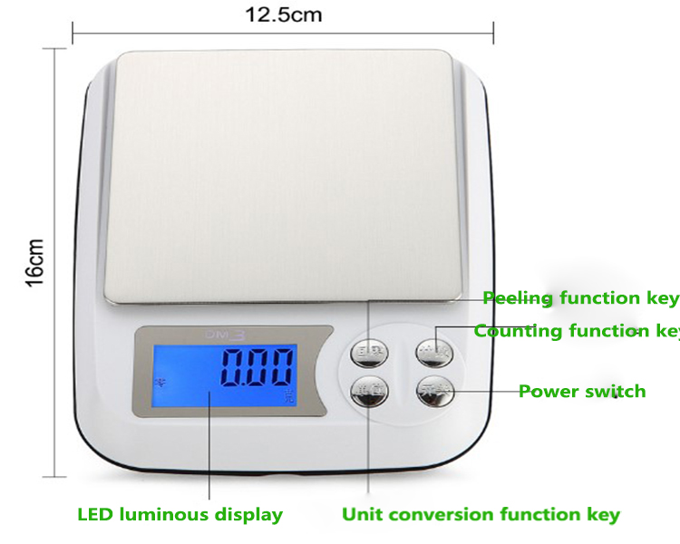 Electronic weighing kitchen scale 0.1g baking weighing bird's Nest Mini jewelry scale 0.01g precision portable balance scale