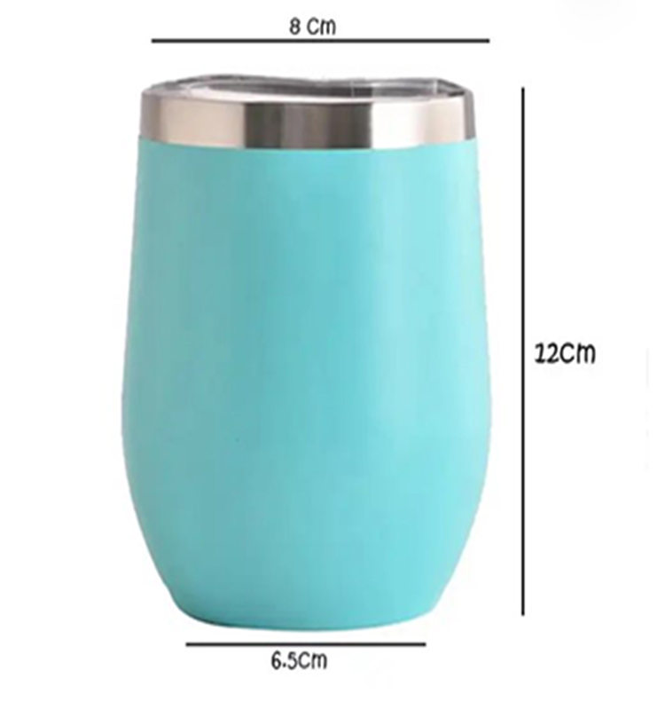 12 oz Vacuum Insulated Coffee Mug Stainless Steel Egg Mug Egg Wine Cup With Lid