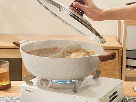 Non-stick two-pot induction cooker hot pot