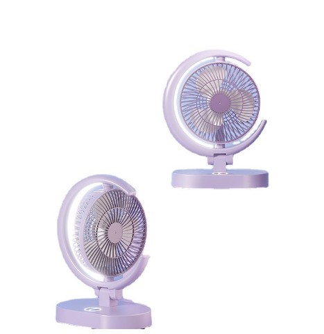 Whosale Price TS-002 Mini USB Rechargeable Light Desktop Fan Rotatable Night Light Silent fans & cooling