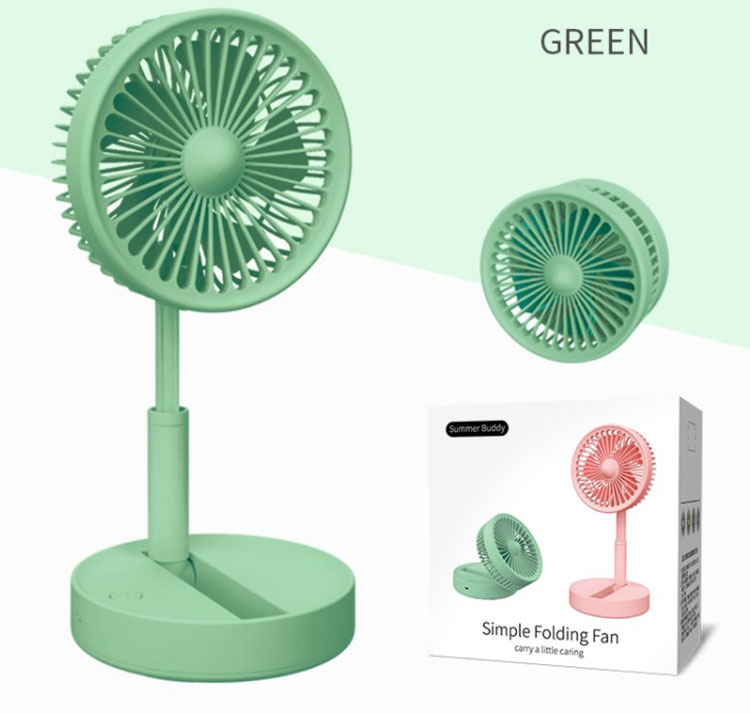 Whosale Price TS-002 Mini USB Rechargeable Light Desktop Fan Rotatable Night Light Silent fans & cooling