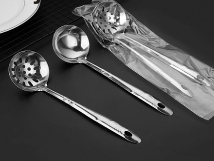 Cooking spoon set stainless steel soup colander hot pot spoon household soup spoon colander 2 sets of kitchenware wholesale