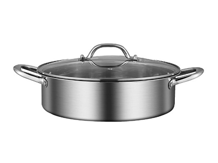 Two-duck pot hot pot household 304 stainless steel induction cooker special thickened small hot pot pot shabu