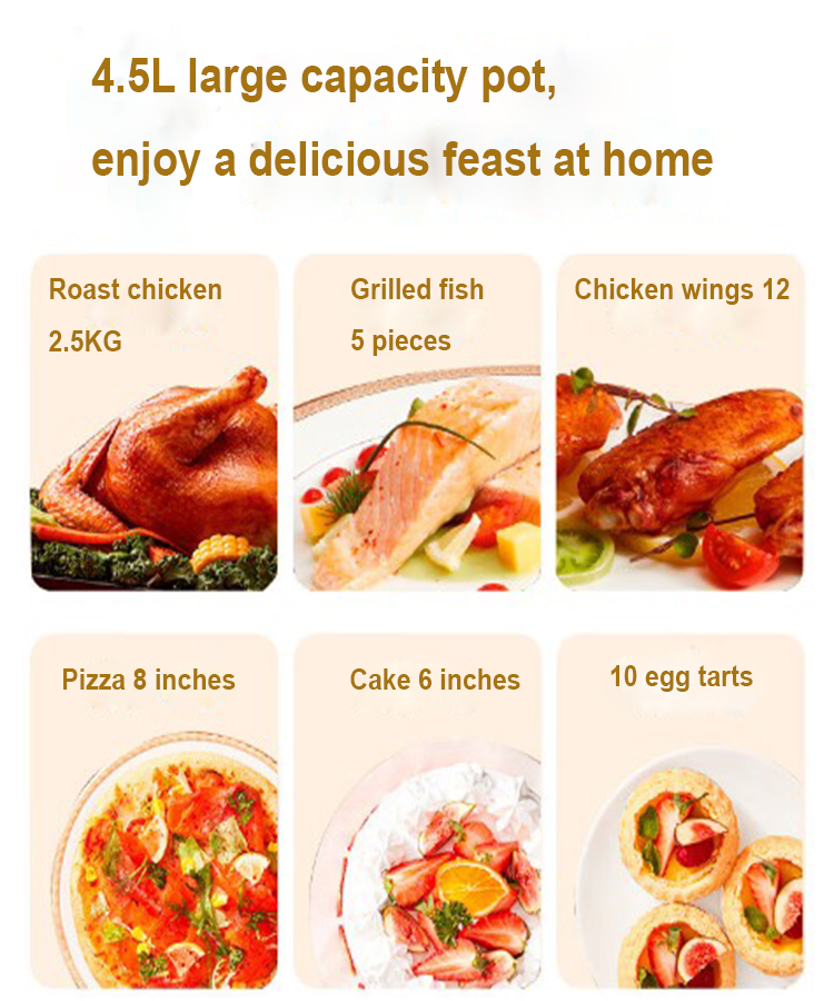 Air fryer Home new visual LCD touch screen high-power multi-function oil-free factory electric fryer