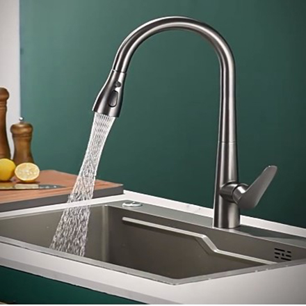 Kitchen puller faucet Hot and cold wash basin telescopic household brass main faucet sink modern simple