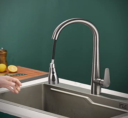 Kitchen puller faucet Hot and cold wash basin telescopic household brass main faucet sink modern simple