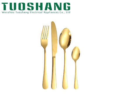 Stainless steel tableware 24 sets of western steak knife, fork and spoon four main gold box gift