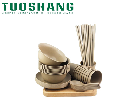 Disposable rice husk tableware four sets banquet home festive bowl wedding disposable bowl set wholesale