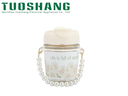 Net red pearl cup portable glass water cup high-end water cup small fragrant Feng shui cup glass ins high appearance level
