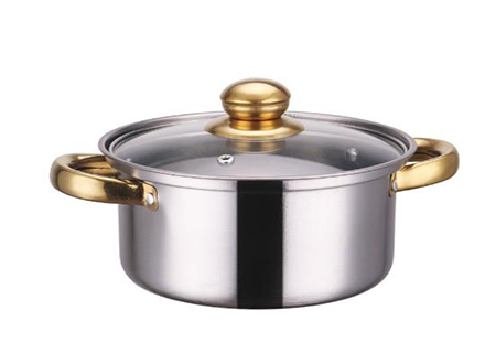 stainless steel kettle set non-stick 12-piece set with gold-plated handle stainless pots