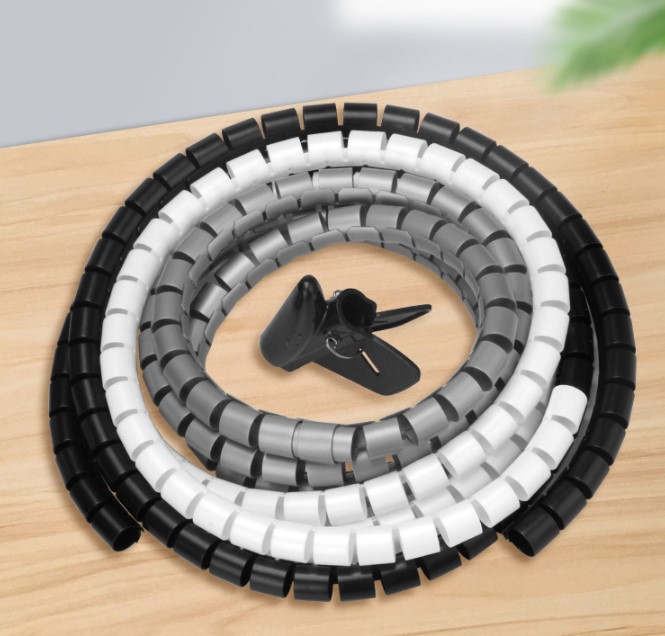China Eco-Friendly Protection Plastic Spiral Cable Wrap White Black